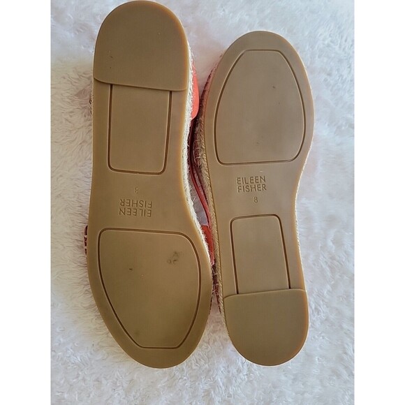 Eileen Fisher Shoes LEE Rust Nubuck Leather D'Orsay Espadrilles Flats Size 8 - Picture 9 of 11